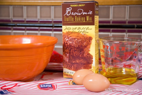 brownie mix and ingredients